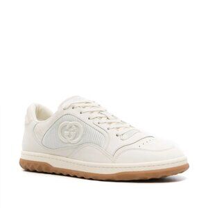 Gucci Ivory MAC 80 Leather Sneakers Size 7 Unisex Embroidered GG Logo Luxury